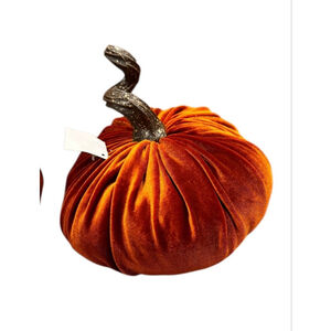 Unbranded Orange Velvet Pumpkin Holiday Decor One Size